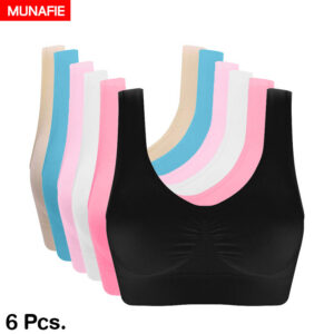 MUNAFIE ชุดชั้นในกระชับไร้รอยต่อ แพ็ค 6 ตัว 6 สี No.T083
