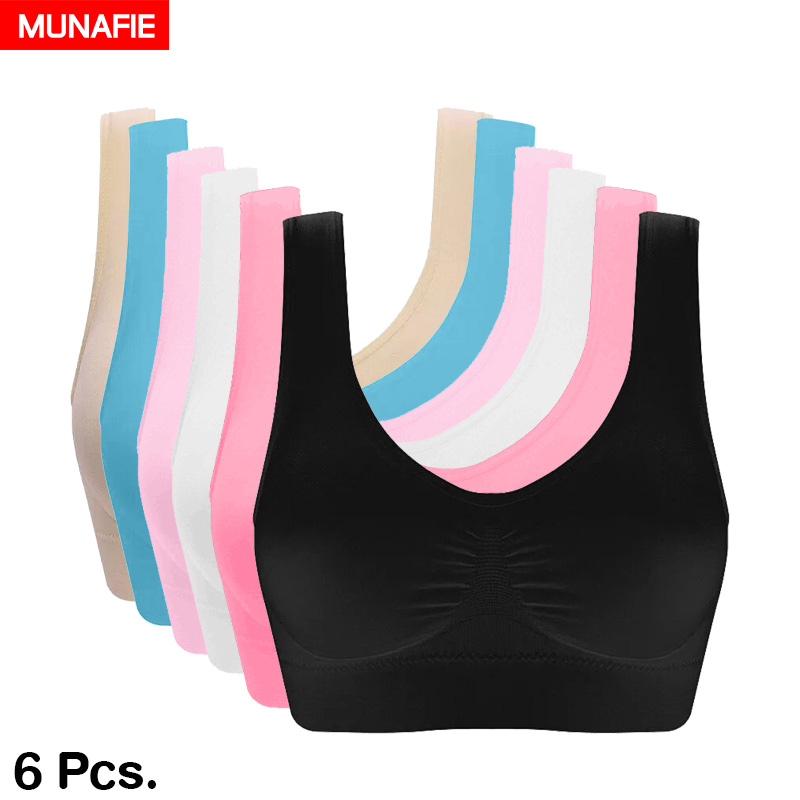 MUNAFIE ชุดชั้นในกระชับไร้รอยต่อ แพ็ค 6 ตัว 6 สี No.T083